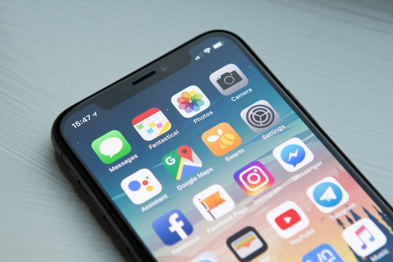 Mobile app on a smartphone